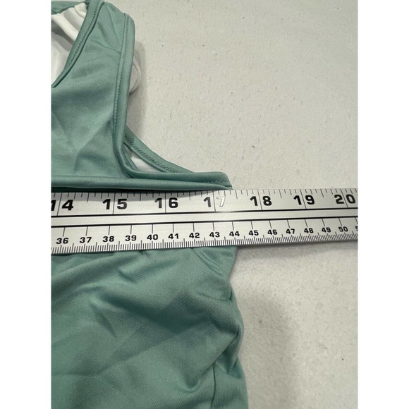 OC Order Plus Size M Double Layer Layered Tank Dress White Green Sleeveless NWT - Picture 6 of 7